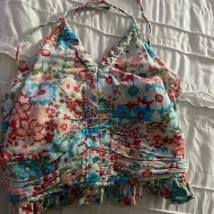 Multicolored Floral Halter Top